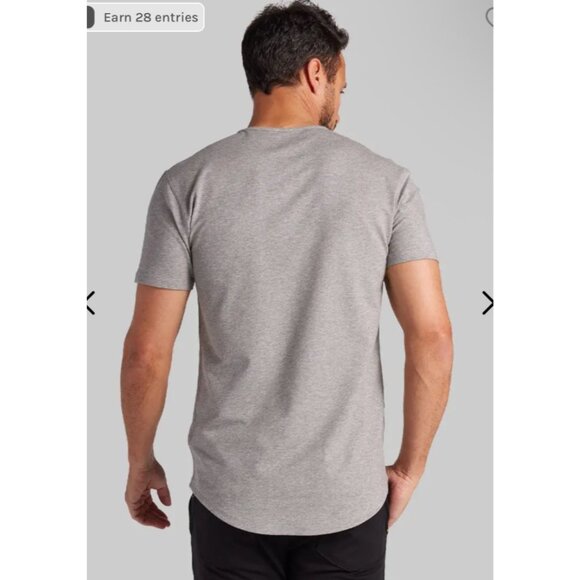 BYLT Mens Drop Cut LUX Short Sleeve Shirt Size XL Heathered Gray Stretch Durable - Picture 3 of 8